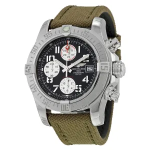 Breitling Avenger II Automatic Chronograph Grey Dial Military Strap Men's WatchA1338111-F564GRFT A1338111-F564-106W-A20BA.1