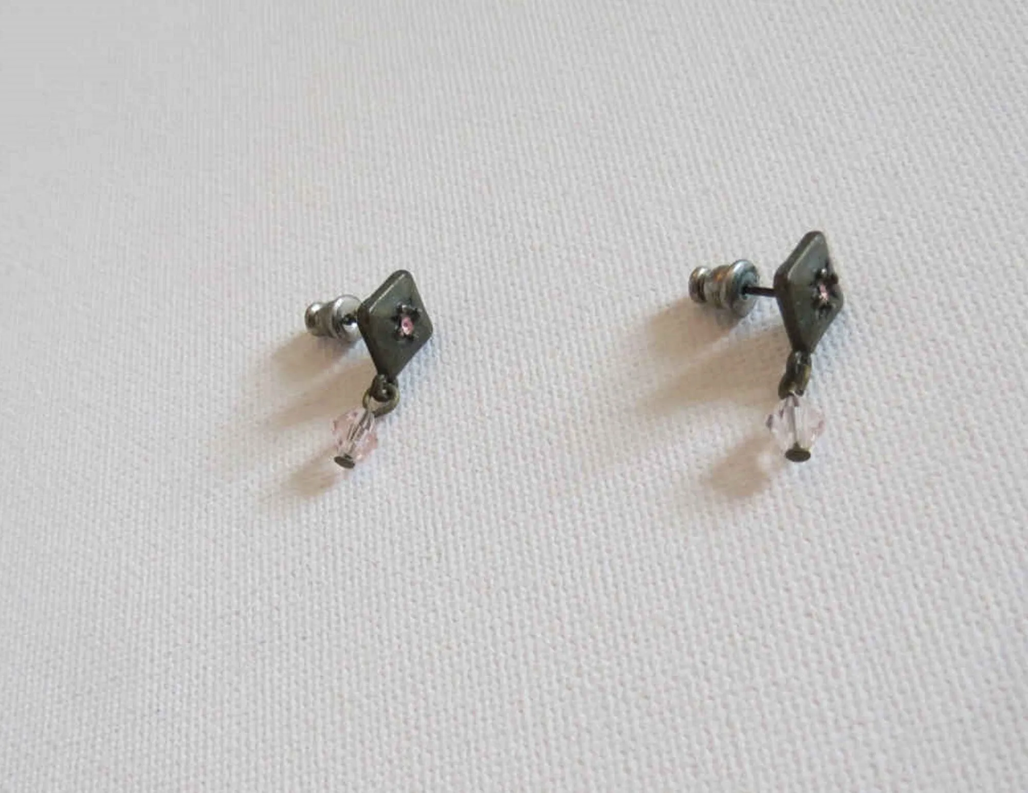 Bronze & Rose Crystal Earrings