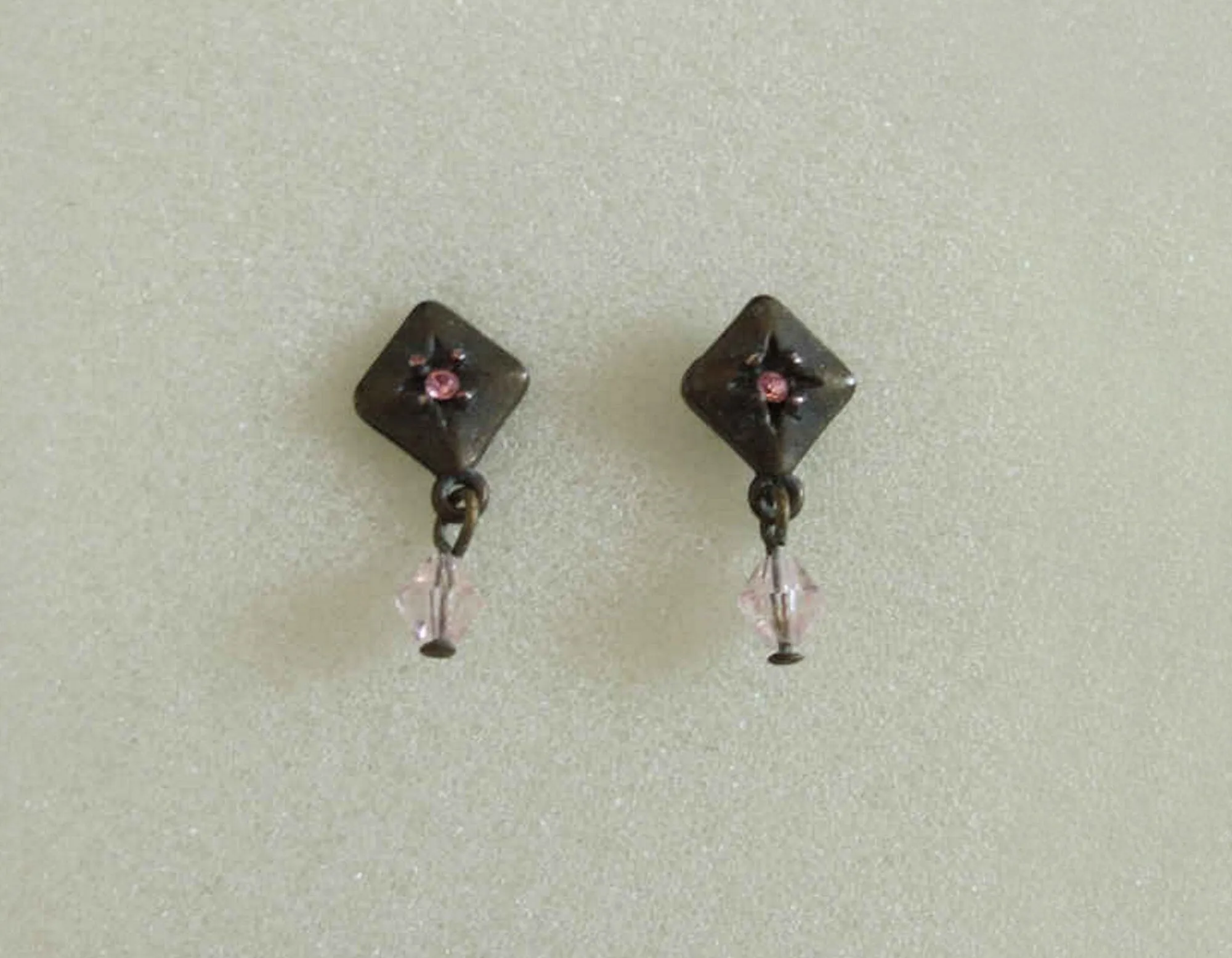 Bronze & Rose Crystal Earrings