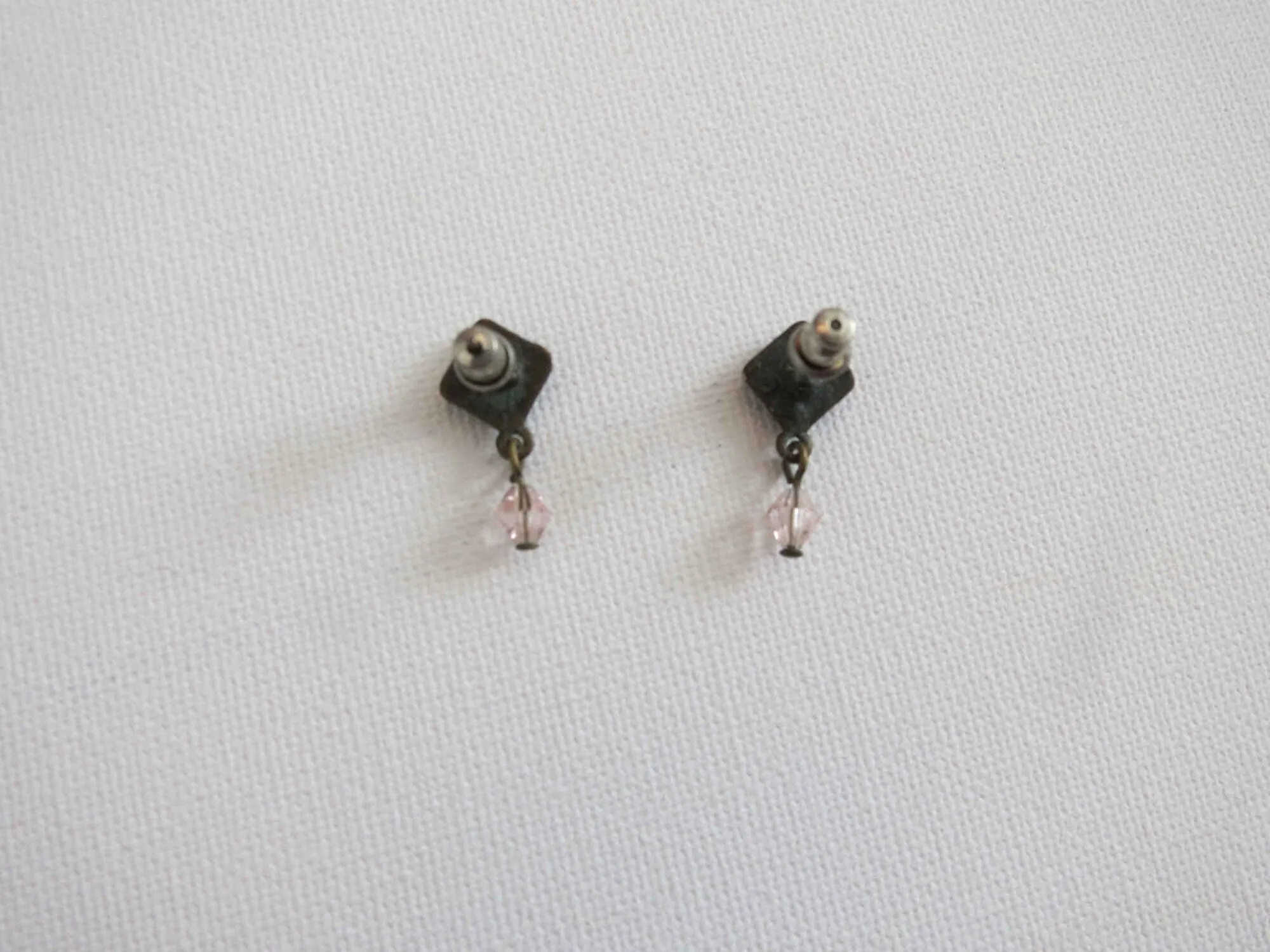 Bronze & Rose Crystal Earrings