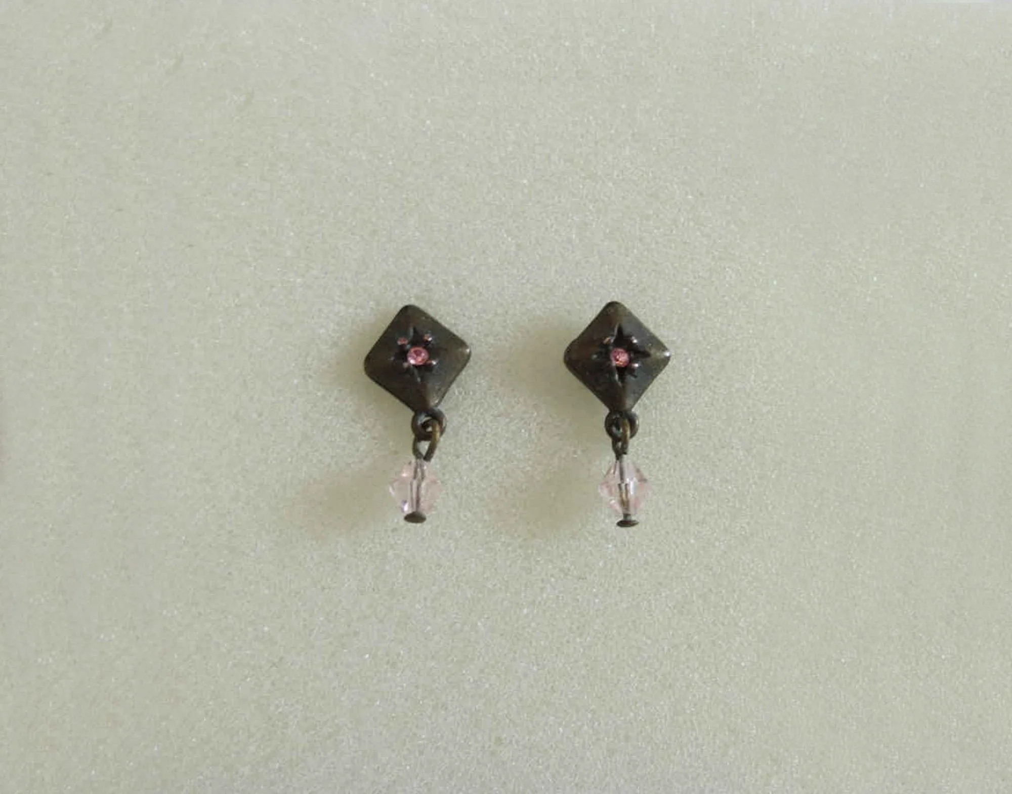 Bronze & Rose Crystal Earrings