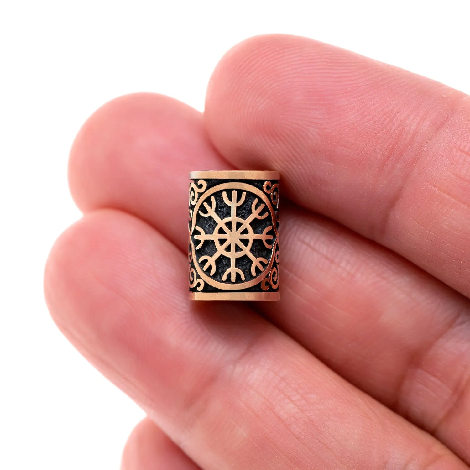 Bronze Viking Beard Bead Dreadlocks with Helm of Awe