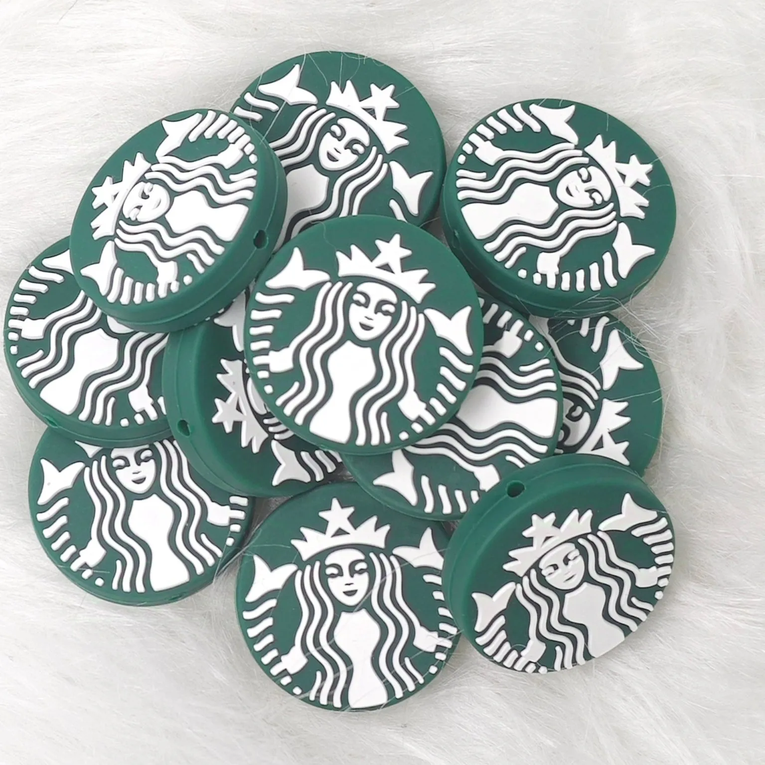 Buck Star silicone focal beads, coffee focal beads