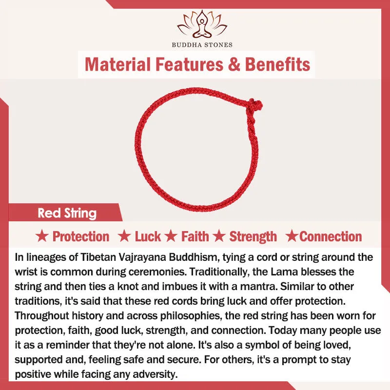 Buddha Stones Handmade Cinnabar Chinese Zodiac Rabbit Luck Red Rope Bracelet