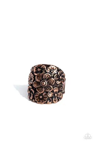 Burnished Bouquet - Copper - Flower Paparazzi Ring
