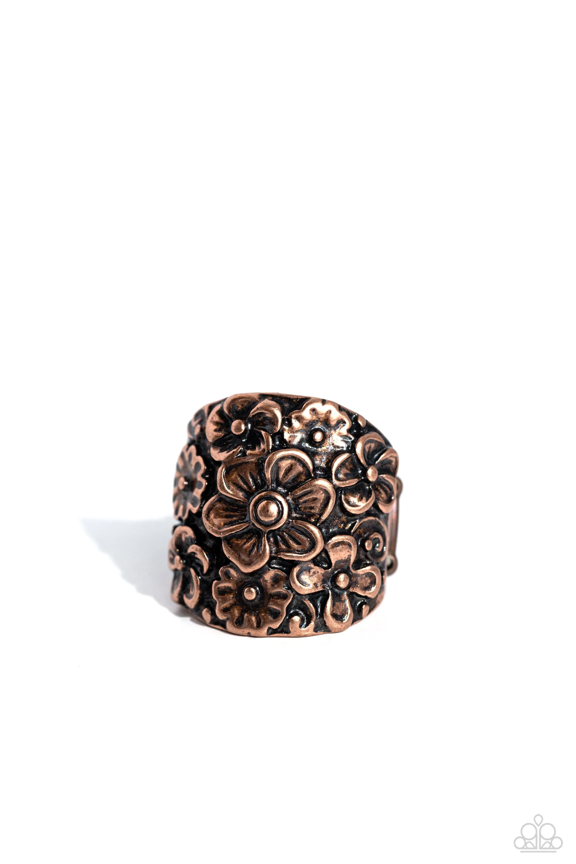Burnished Bouquet - Copper - Flower Paparazzi Ring