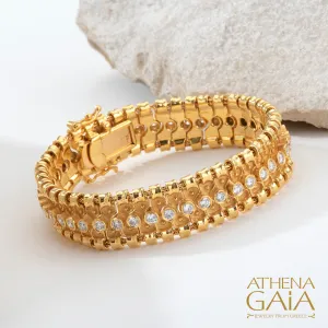 Byzantine Embroidery Narrow Diamond Bracelet