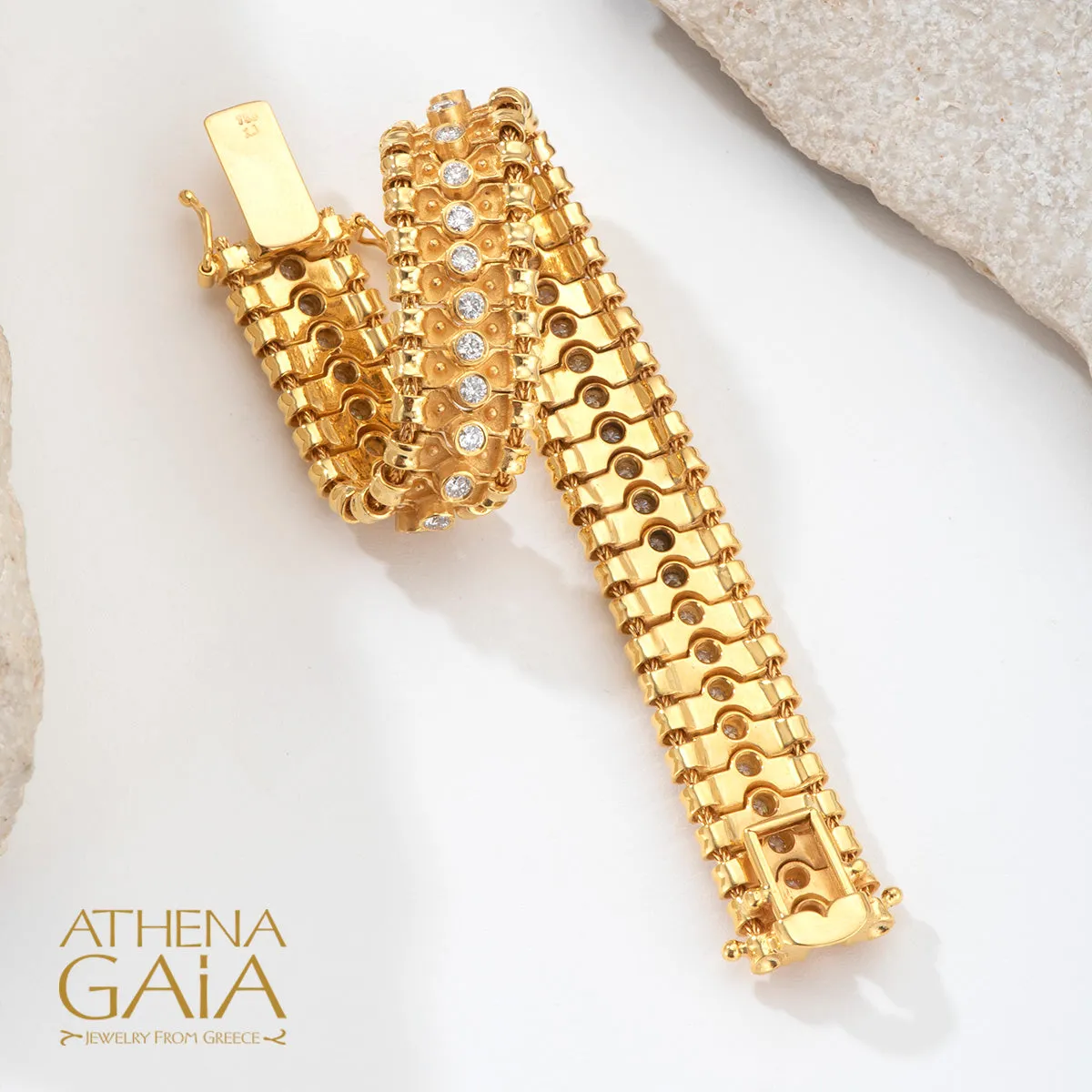 Byzantine Embroidery Narrow Diamond Bracelet