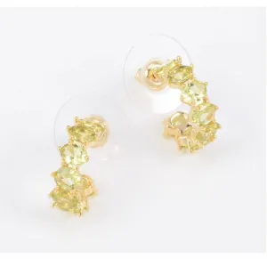 Cailin Crystal Huggie Earrings in Peridot