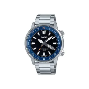Casio Men's Analog Watch MTD-130D-1A2VDF Silver Stainless Steel Strap Compass Watch