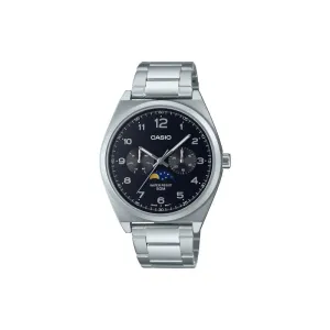 Casio Moon Phase Men's Chronograph Watch MTP-M300D-1AVDF Black Stainless Steel Strap