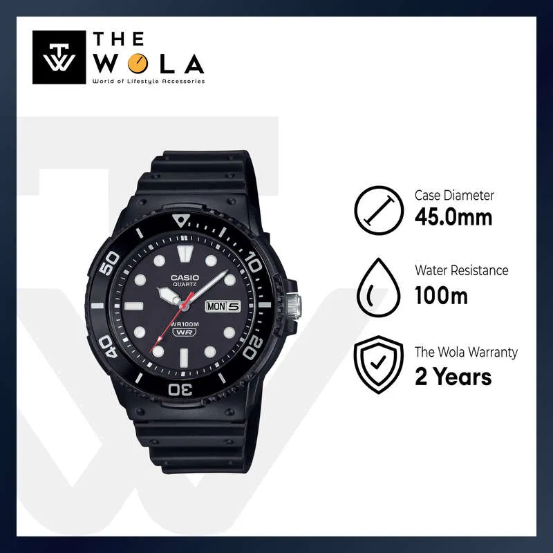 Casio MRW-230H-1E1V Men Analog Watch Black Resin Strap