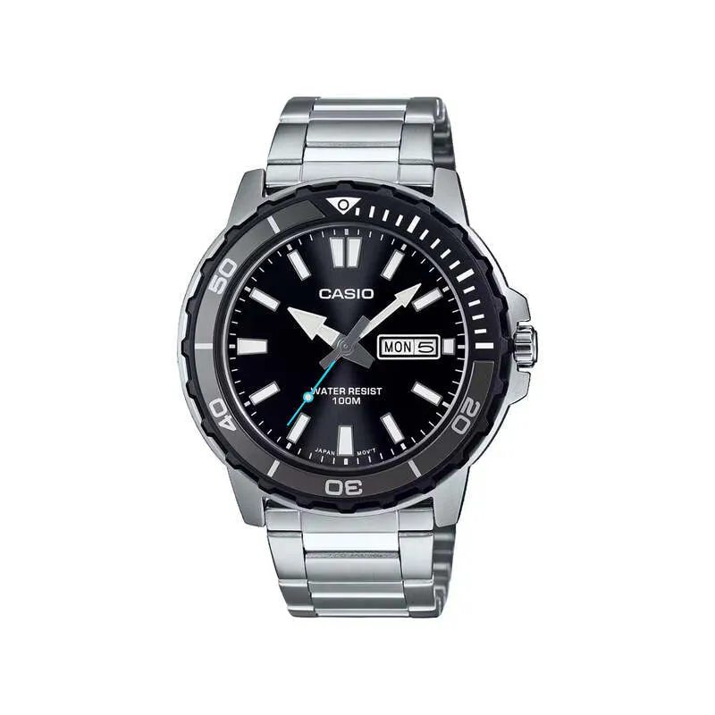 Casio MTD-125D-1A3VDF Men Analog Watch with Silver Stainless Steel Band