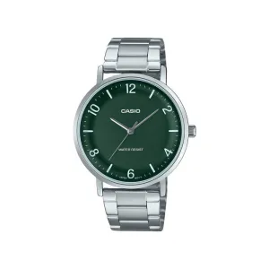 Casio MTP-VT03D-3B Men Analog Watch Silver Stainless Steel Strap