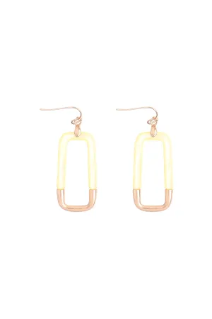 CAST-RESIN COMBO RECTAGLE DROP EARRINGS