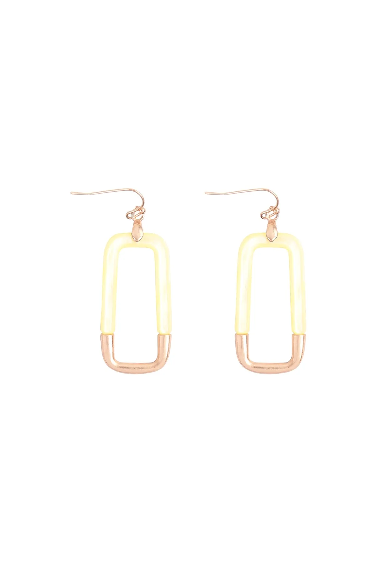 CAST-RESIN COMBO RECTAGLE DROP EARRINGS