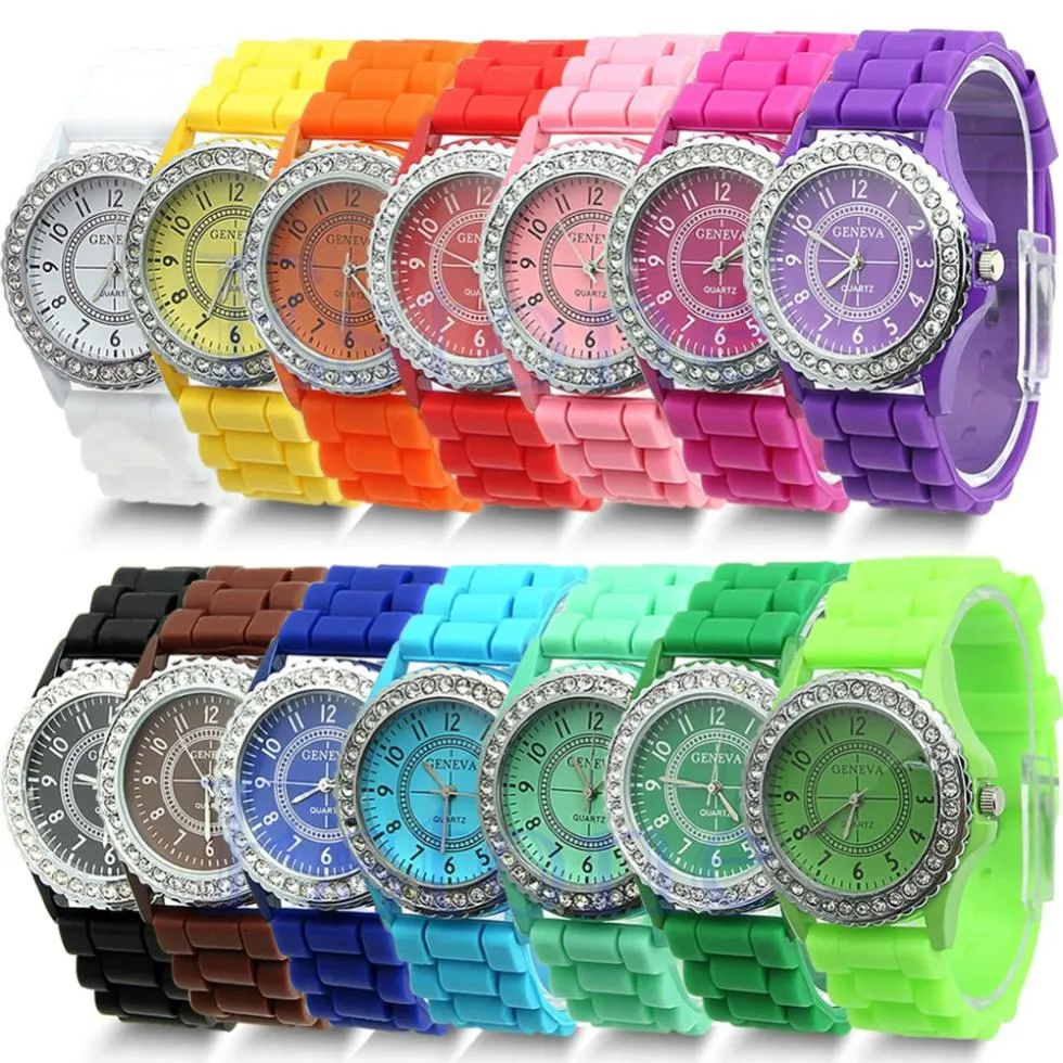 Casual Style Silicone and Crystal Watches