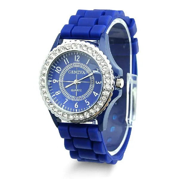 Casual Style Silicone and Crystal Watches