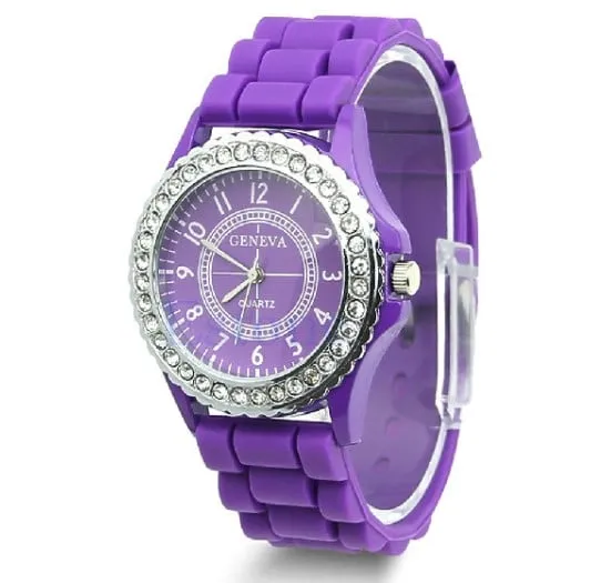 Casual Style Silicone and Crystal Watches