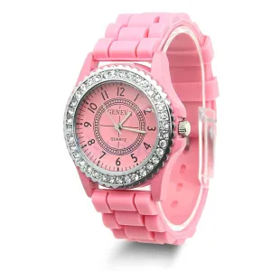 Casual Style Silicone and Crystal Watches