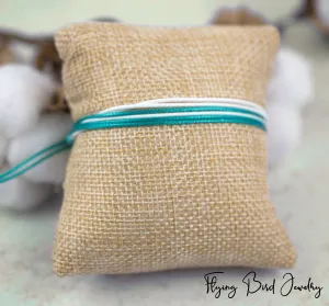 CERVICAL CANCER AWARENESS | TEAL & WHITE CORD BRACELET