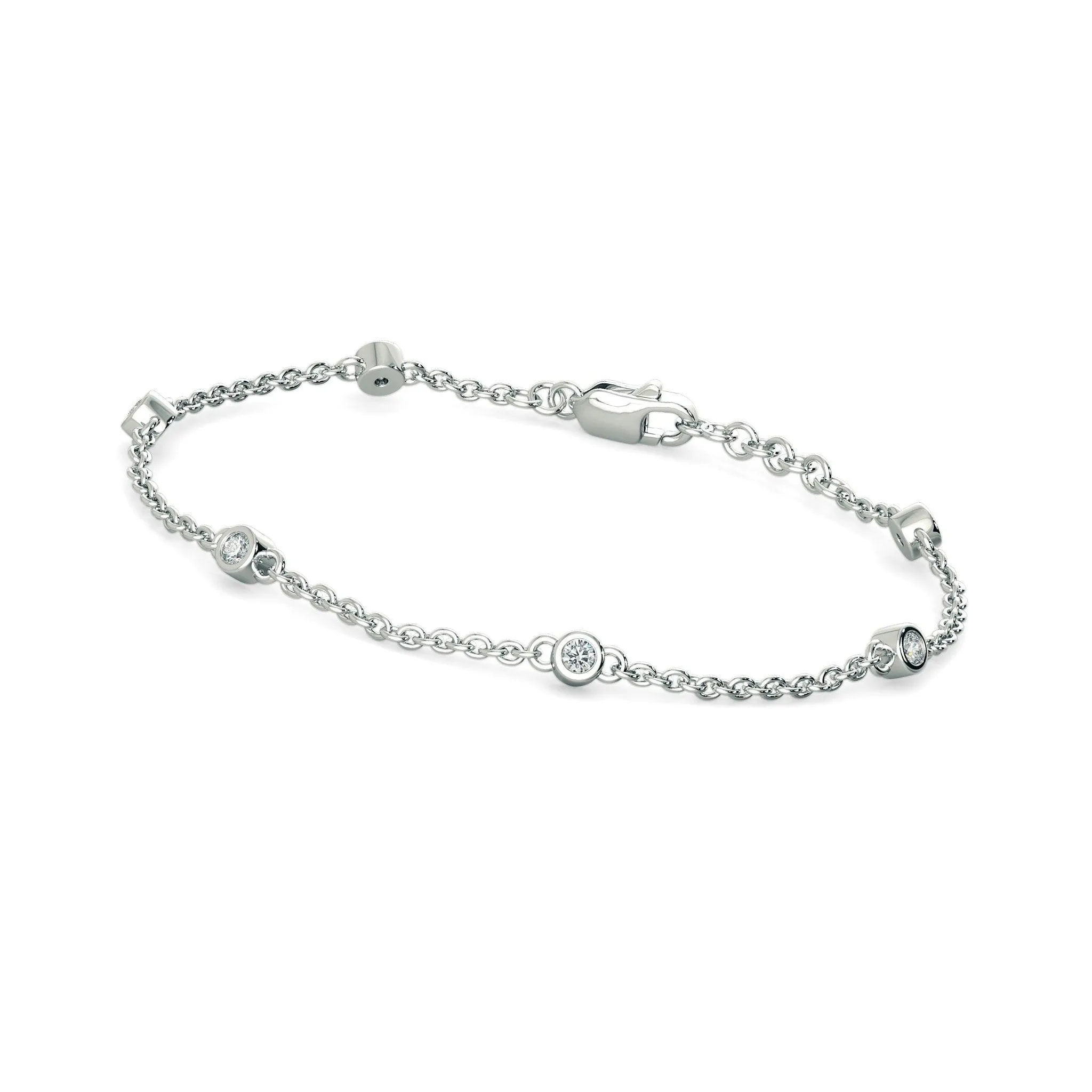 Chain Link Bracelet Minimalist 14k Solid White Gold Handmade, Chain Bracelet, Link Bracelet, Gold Bracelet, Diamond Bracelet