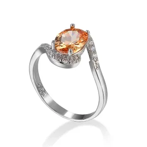 Champagne Crystal & Cubic Zirconia Oval Ring