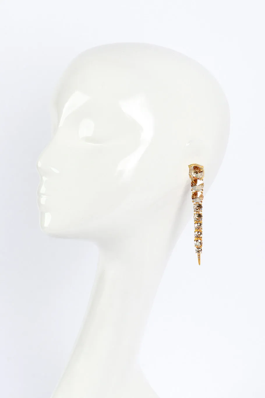 Champagne Crystal Spike Drop Earrings
