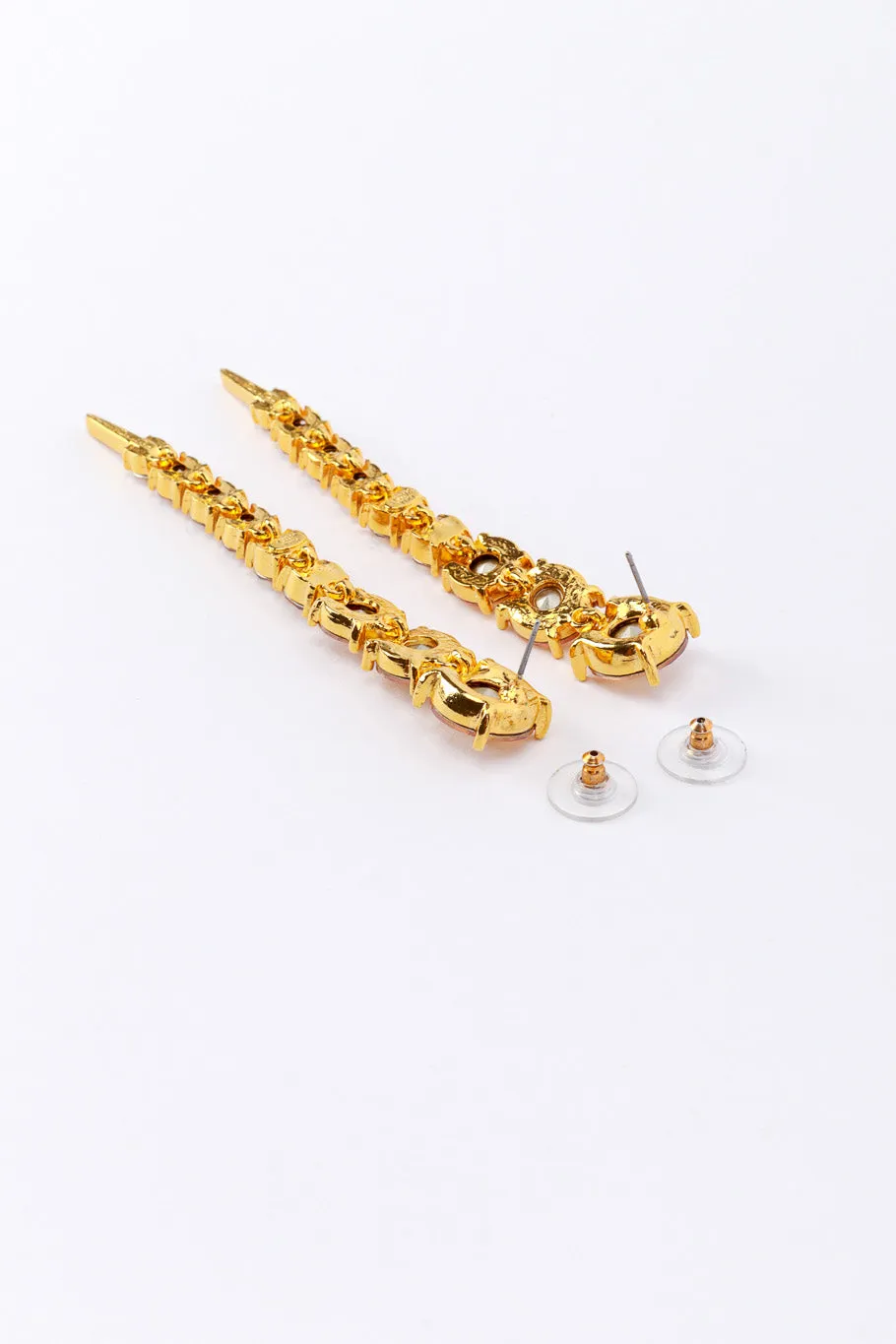 Champagne Crystal Spike Drop Earrings