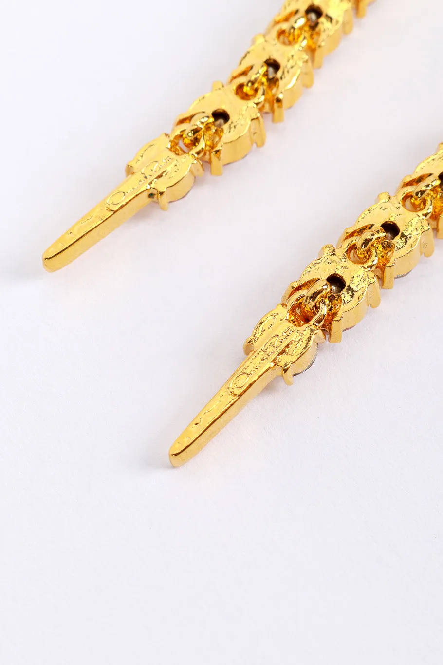 Champagne Crystal Spike Drop Earrings