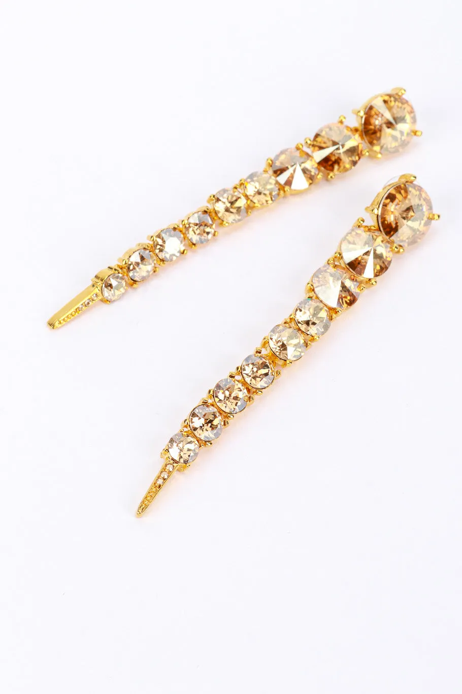 Champagne Crystal Spike Drop Earrings