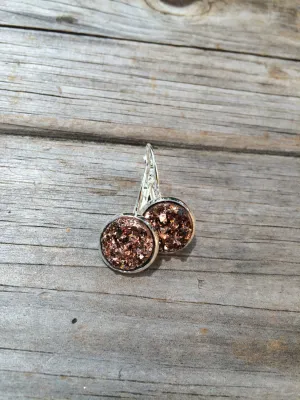 Champagne Glitter Druzy Earrings