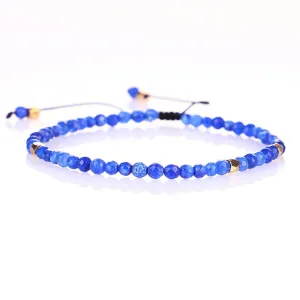 Charm Small Beads Bracelet & Bangle 3mm Natural Stone Handmade Beaded Bracelets for Women Girls Braided Adjustable Jewelry Gifts