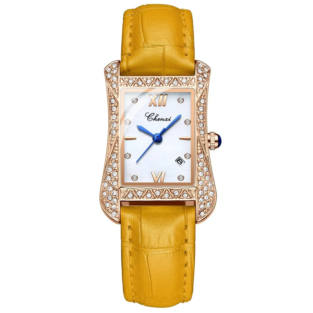CHENXI 2022 New Ladies Wrist Watch Top Brand Luxury Waterproof Leather Women Quartz Watch Fashion Casual Analog Female Watches