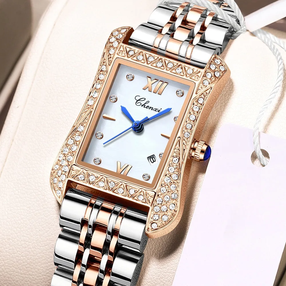 CHENXI 2022 New Ladies Wrist Watch Top Brand Luxury Waterproof Leather Women Quartz Watch Fashion Casual Analog Female Watches