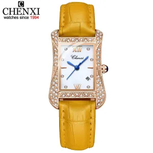 CHENXI 2022 New Ladies Wrist Watch Top Brand Luxury Waterproof Leather Women Quartz Watch Fashion Casual Analog Female Watches