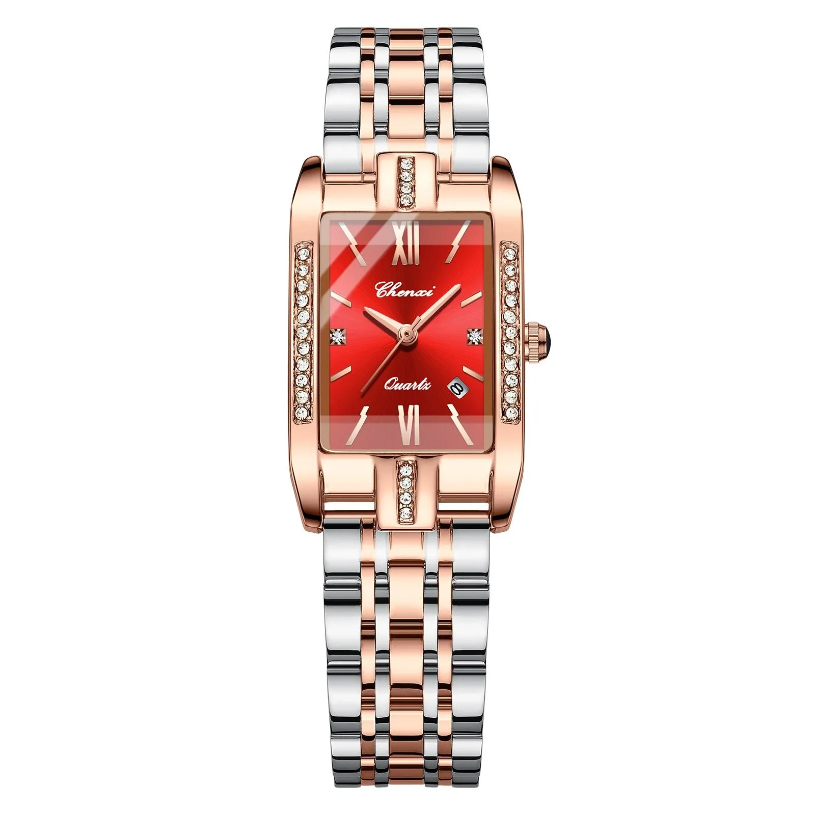 CHENXI Brand Luxury Women Watches Waterproof Fashion Square Quartz Ladies Watch Stainless Steel Rose Gold Female Wristwatch