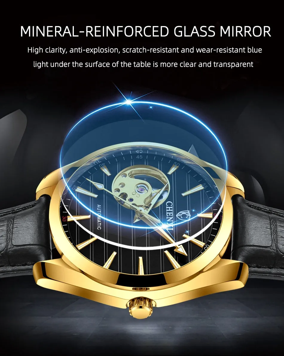 CHENXI Brand Men Watches Luxury Waterproof Automatic Mechanical Watch for Men Fashion Casual Leather Tourbillon Wrist Watches