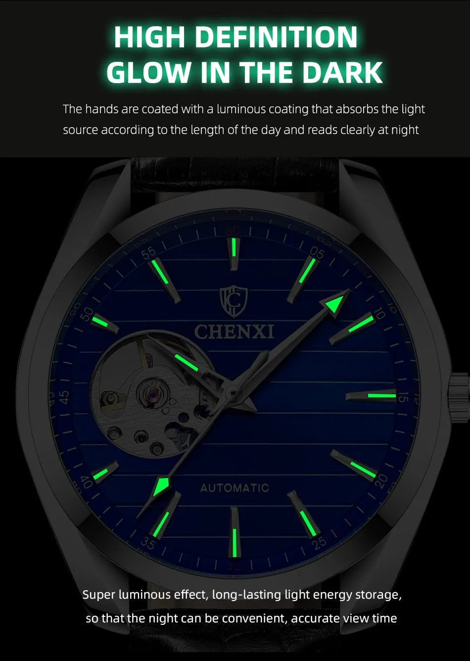 CHENXI Brand Men Watches Luxury Waterproof Automatic Mechanical Watch for Men Fashion Casual Leather Tourbillon Wrist Watches