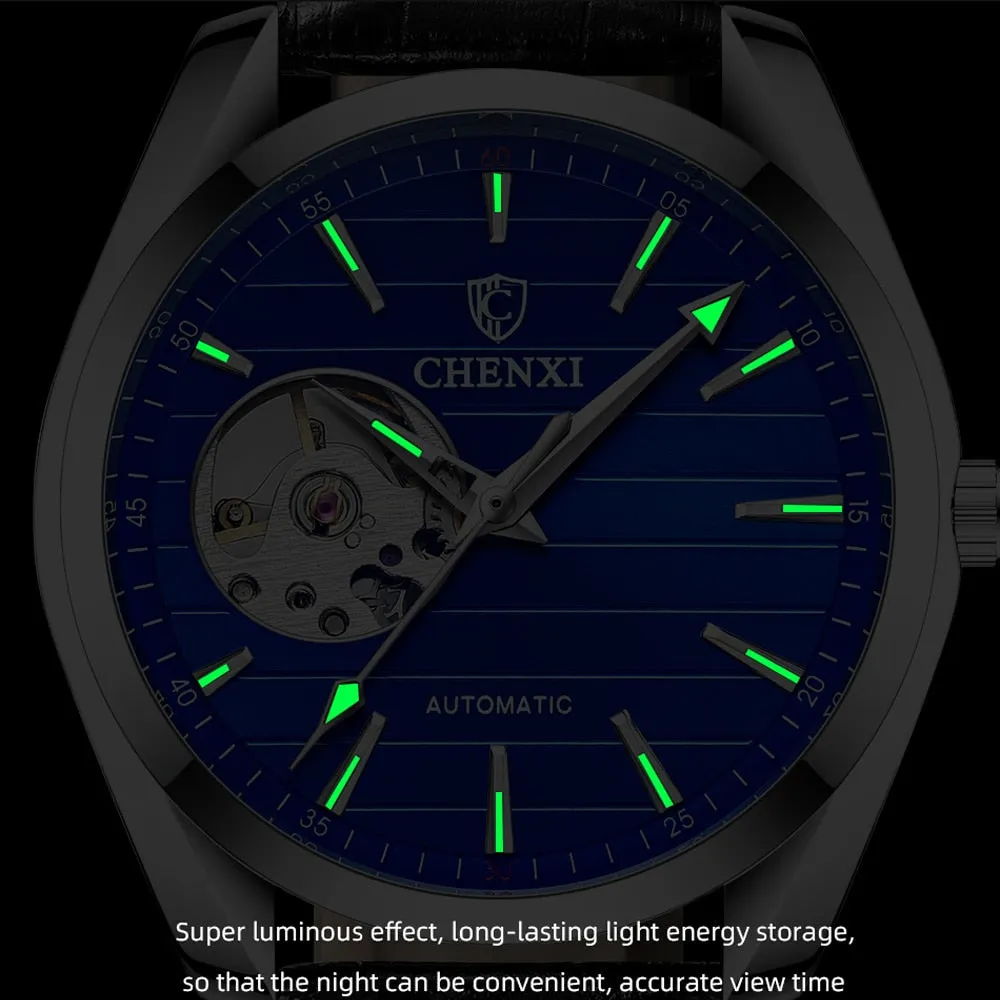CHENXI Brand Men Watches Luxury Waterproof Automatic Mechanical Watch for Men Fashion Casual Leather Tourbillon Wrist Watches