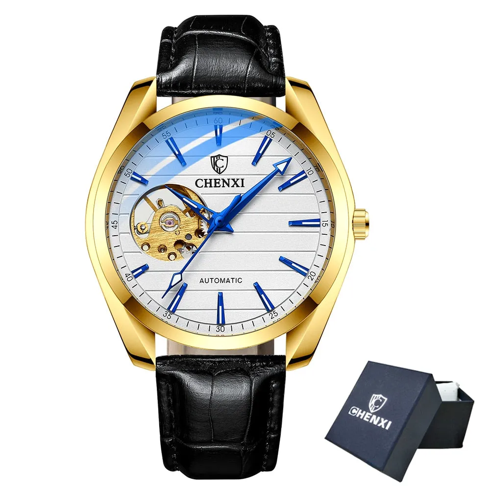 CHENXI Brand Men Watches Luxury Waterproof Automatic Mechanical Watch for Men Fashion Casual Leather Tourbillon Wrist Watches
