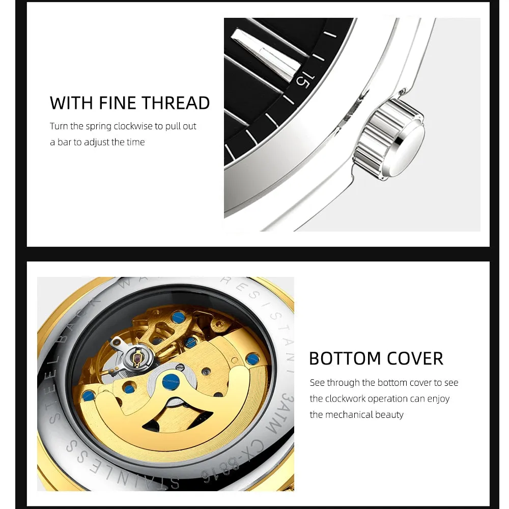 CHENXI Brand Men Watches Luxury Waterproof Automatic Mechanical Watch for Men Fashion Casual Leather Tourbillon Wrist Watches