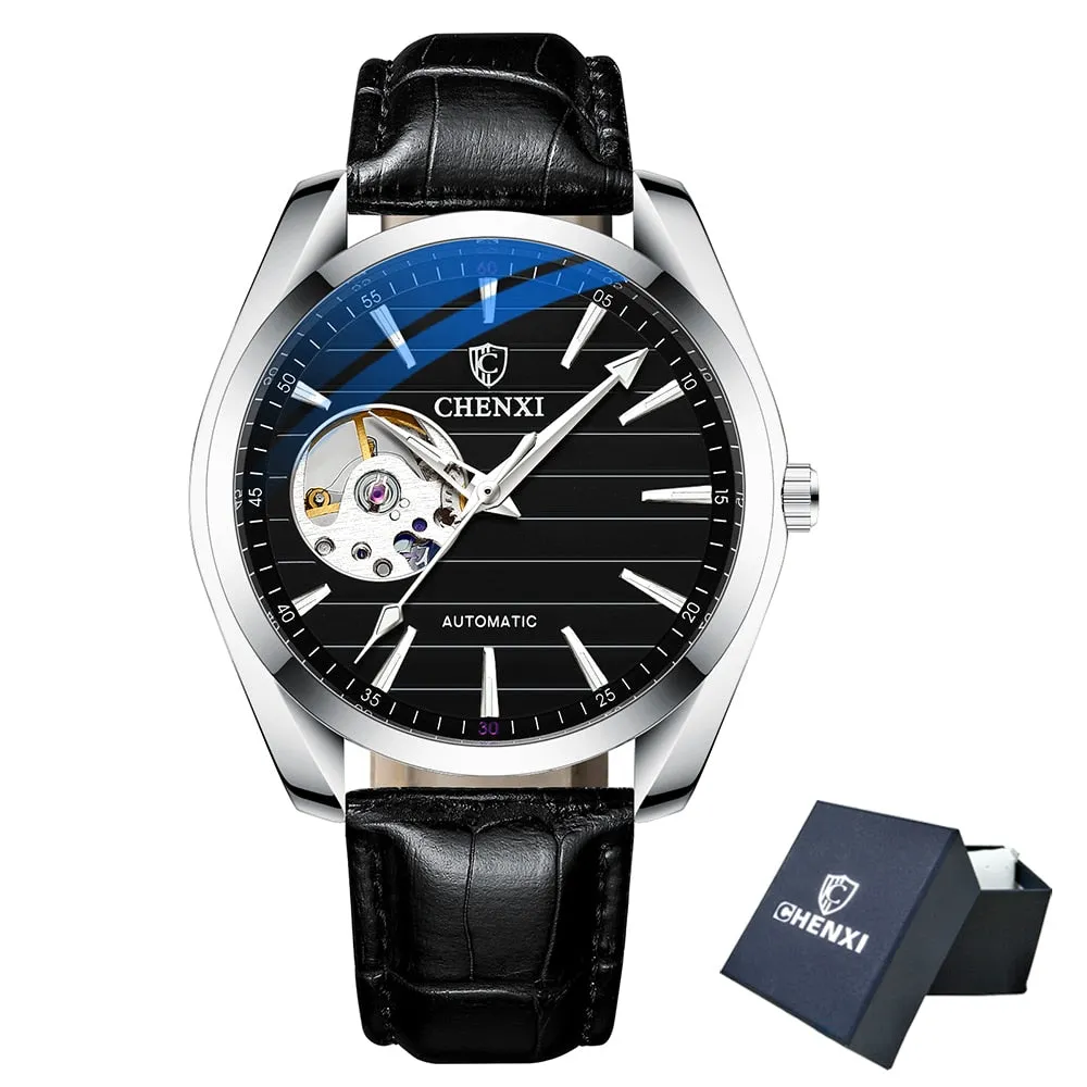 CHENXI Brand Men Watches Luxury Waterproof Automatic Mechanical Watch for Men Fashion Casual Leather Tourbillon Wrist Watches