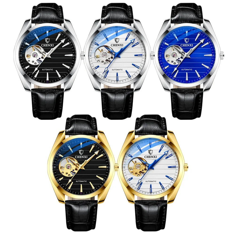 CHENXI Brand Men Watches Luxury Waterproof Automatic Mechanical Watch for Men Fashion Casual Leather Tourbillon Wrist Watches