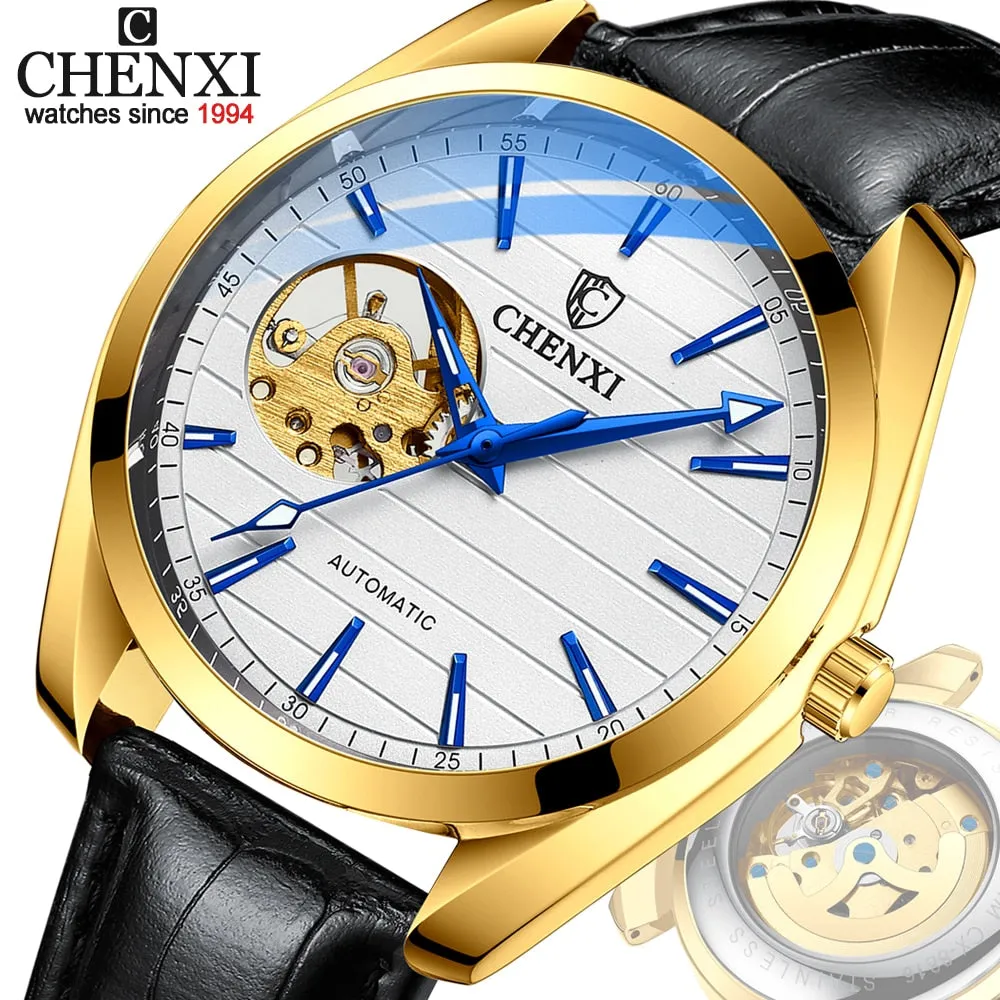 CHENXI Brand Men Watches Luxury Waterproof Automatic Mechanical Watch for Men Fashion Casual Leather Tourbillon Wrist Watches