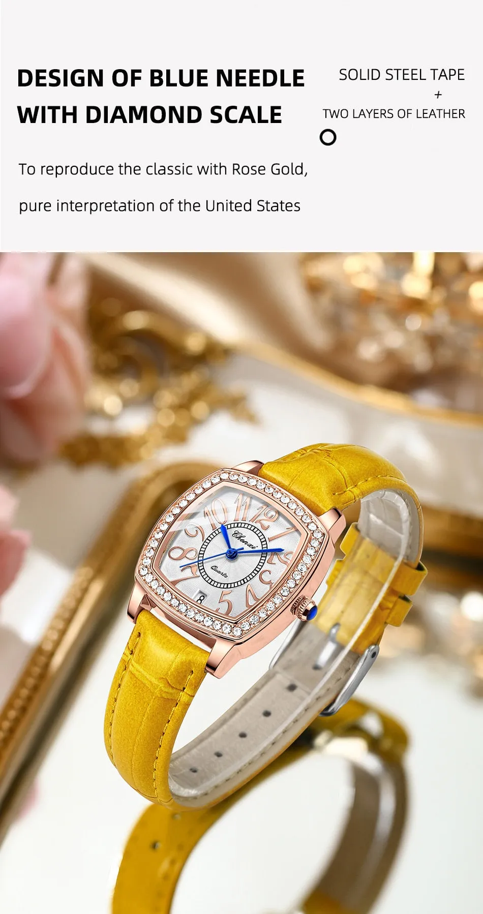 CHENXI Fashion New Woman Watch Waterproof Rose Gold Leather Wristwatch Luxury Ladies Quartz Bracelet Watches Female Clock
