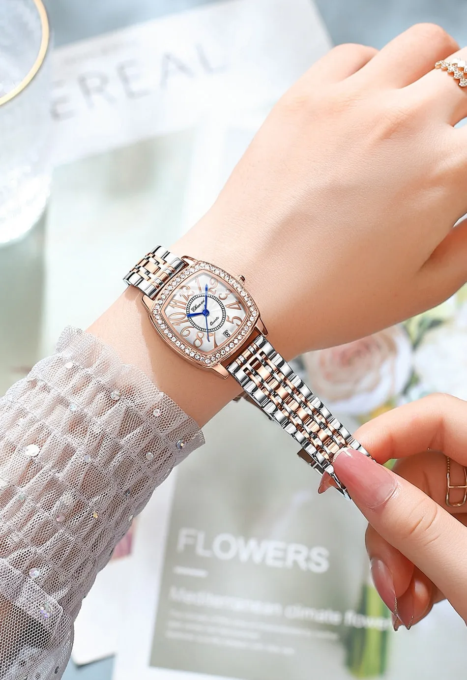 CHENXI Fashion New Woman Watch Waterproof Rose Gold Leather Wristwatch Luxury Ladies Quartz Bracelet Watches Female Clock