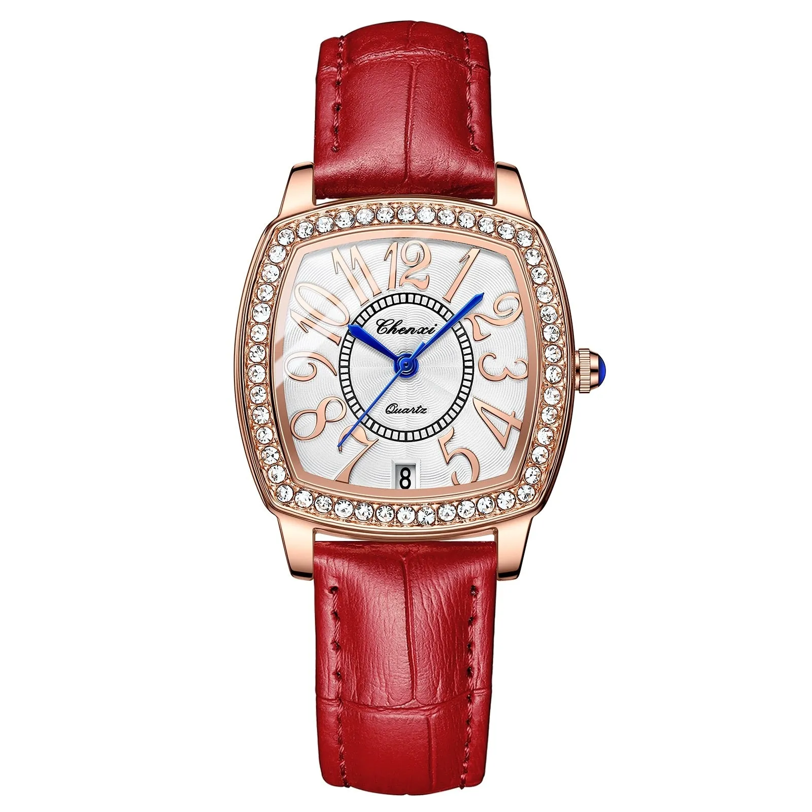 CHENXI Fashion New Woman Watch Waterproof Rose Gold Leather Wristwatch Luxury Ladies Quartz Bracelet Watches Female Clock