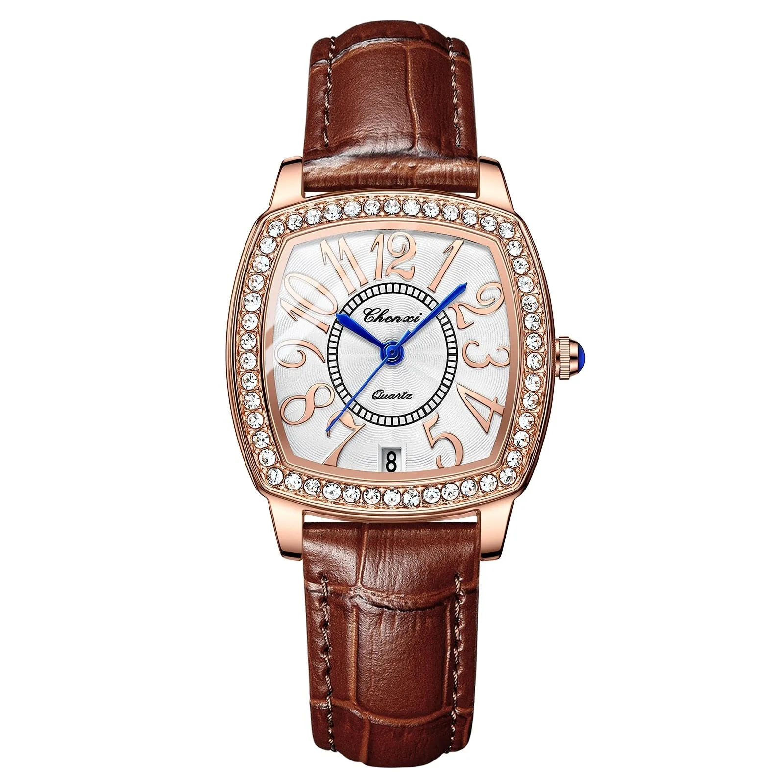 CHENXI Fashion New Woman Watch Waterproof Rose Gold Leather Wristwatch Luxury Ladies Quartz Bracelet Watches Female Clock