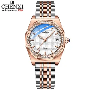 CHENXI New Fashion Women Watches Top Brand Luxury Stainless Steel Bracelet Watch Ladies RoseGold Quartz Waterproof Wristwatch